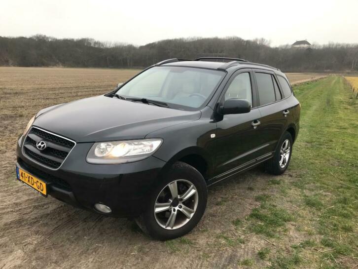 Hyundai Santa FE 2.7 4WD 7-ST AUT 2007 Zwart - Leer - Navi