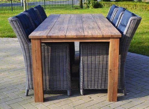 Ibiza dining teak set Ayra tuintafel wicker Gratis thuis