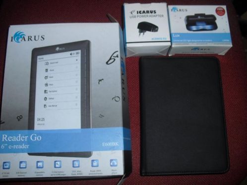 Icarus 6 inch Reader GO E600BK in nieuwstaat met leeslampje
