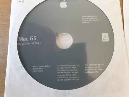 Imac G5 Mac OS X installatie diskettes