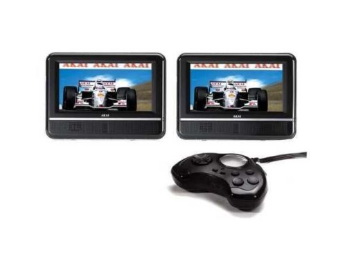 In nieuwstaat akai dvd speler met 2 schermen  gamepad