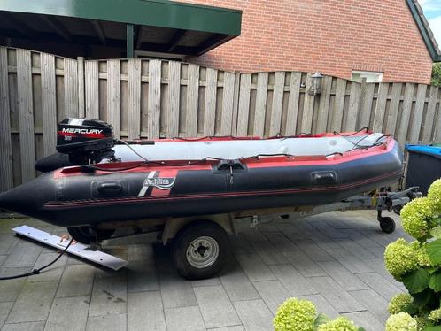 In prijs verlaagd rubberboot met trailer en 15 pk Mercury