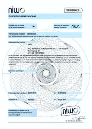 Inbreng vakbekwaamheid tbv NIWO vergunning