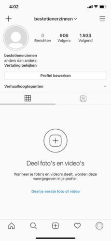 Instagram account  naam bestetienerzinnen