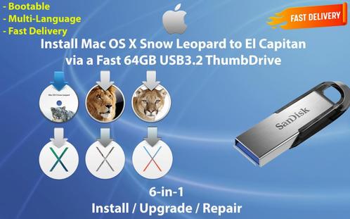 Installeer Mac OS X 10.6.3-10.11.6 via 64GB USB-Stick OSX