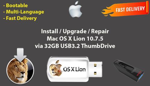 Installeer Mac OS X Lion 10.7.5, OSX via USB 32GB zonder DVD