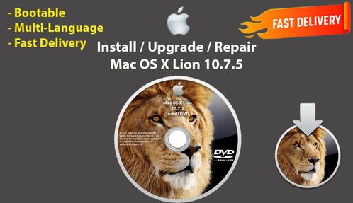 Installeer Mac OS X Lion 10.7.5 via DVD macOS OSX