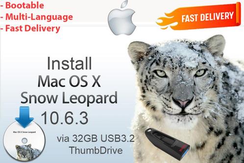 Installeer Mac OS X Snow Leopard 10.6.3 OSX USB zonder DVD