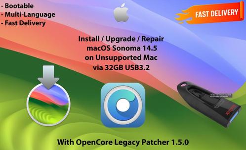 Installeer macOS Sonoma 14.5 op Niet Ondersteunde Mac USB