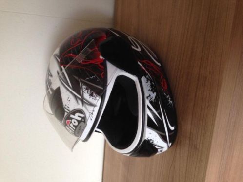 integraal helm zwart rood wit speedfire evil motor  scooter