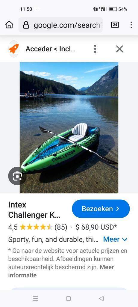 Intex Challenger K1 opblaasbare kano, nieuw in draagtas