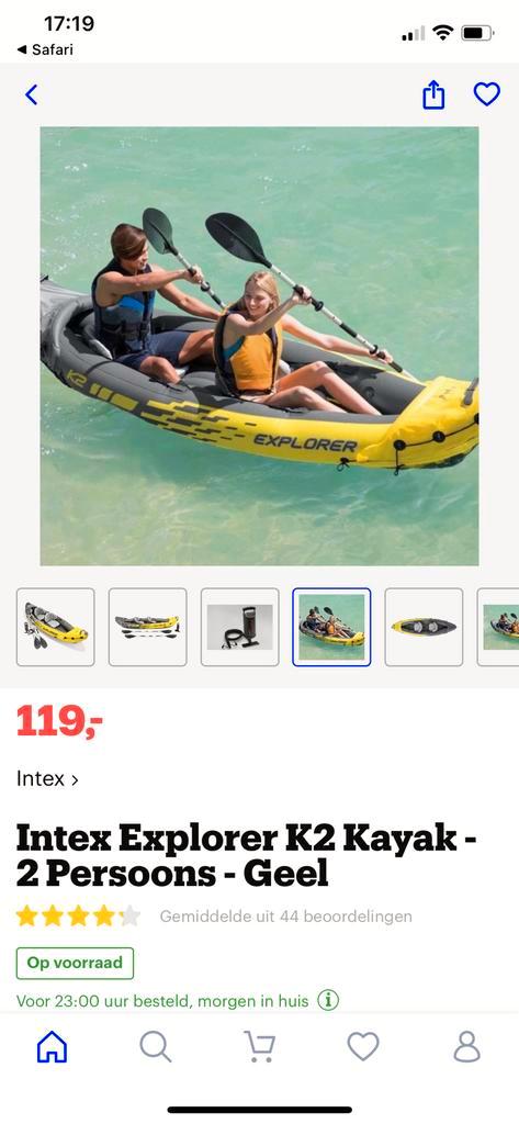 Intex Explorer K2 Kayak - 2 Persons - Geel