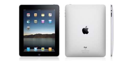 Ipad 1, 32GB in leren hoes camera connection kit