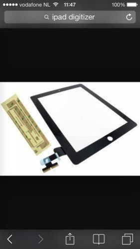 iPad 2 digitizer touchscreen glas  montagesticker set 27,50