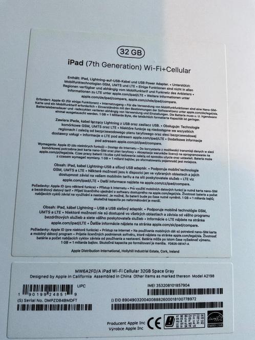 iPad  7th generatie wifi en cellular 32 gb Apple