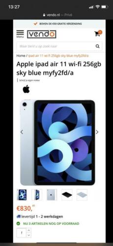 iPad Air 11 256gb nieuw 