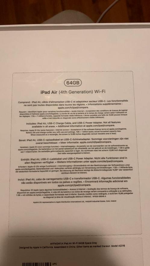 iPad Air (4th Gen) 64GB wifi