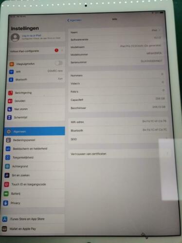 iPad pro 12.9 inch 256GB 2017 in nieuwstaat