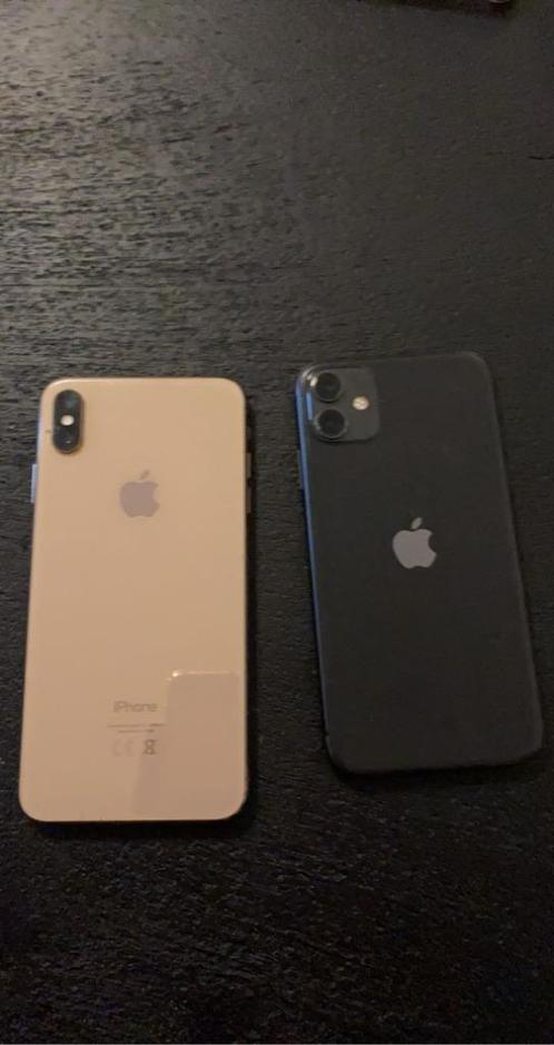 Iphone 11 zwart en iphone xs goud
