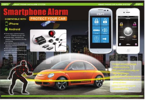 Iphone Android App Autoalarm GSM GPS Voertuigvolgsysteem-spy