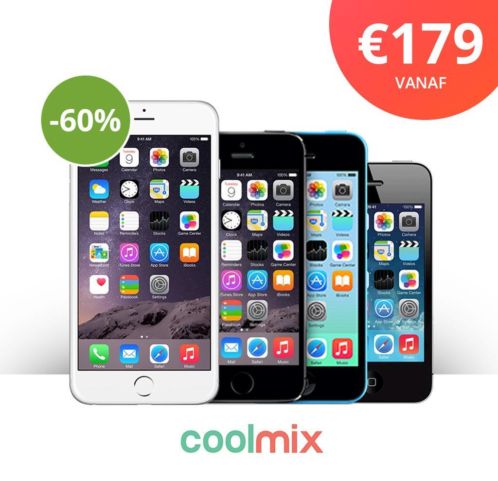 iPhone met 1 jaar garantie en meer dan 60 korting Coolmix