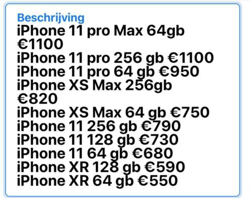 IPhone,s - 11-11pro-11 pro Max- xs Max-nieuwe in doos geseld