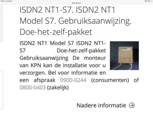 ISDN 2 NT1 Model S7 van KPN afmeting 13 x 10,5 cm.