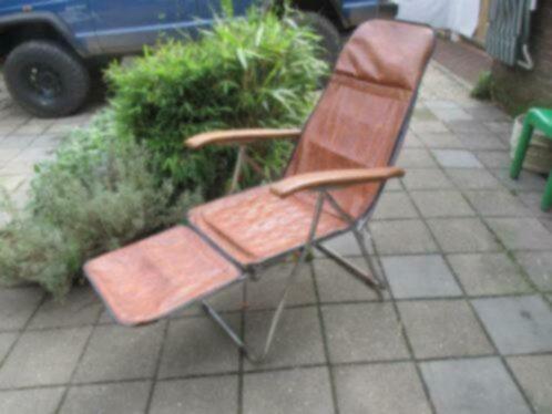 jaren 70 design bruin skai lig stoel retro vintage