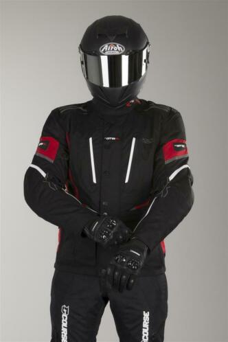 Jas IXS Powell Zwart-Rood-Wit (Motorjassen, Motorkleding)