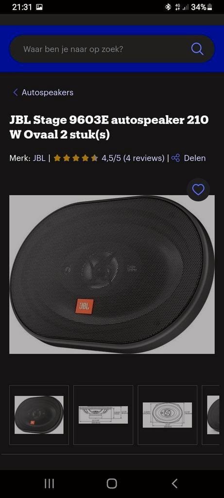 Jbl hoedenplank boxen