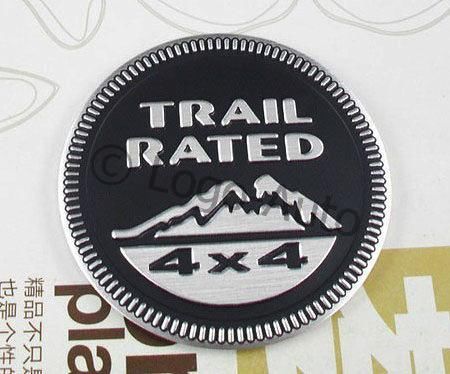 Jeep Trail Rated logo  embleem, zwart. 