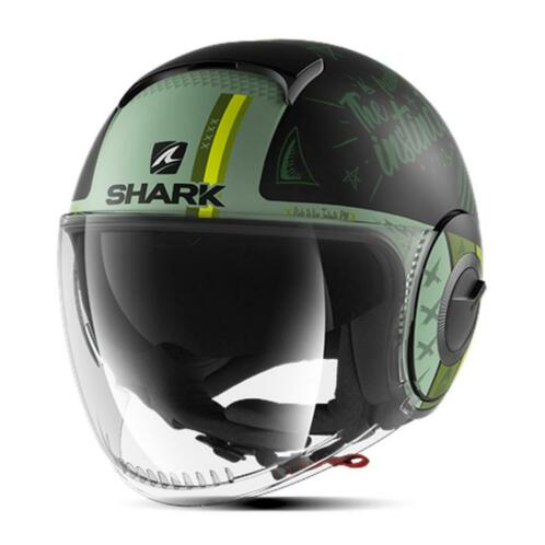 Jethelm Shark Nano Tribute Mat RM Zwart-Groen (Jethelmen)