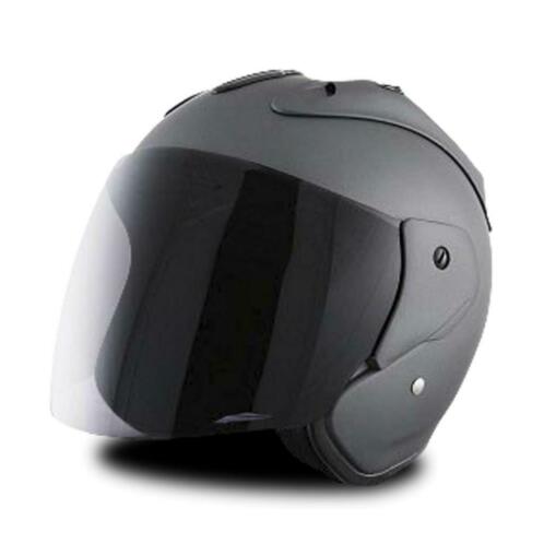 Jethelm Stormer Sun Evo Mat Grijs (Jethelmen, Motorhelmen)