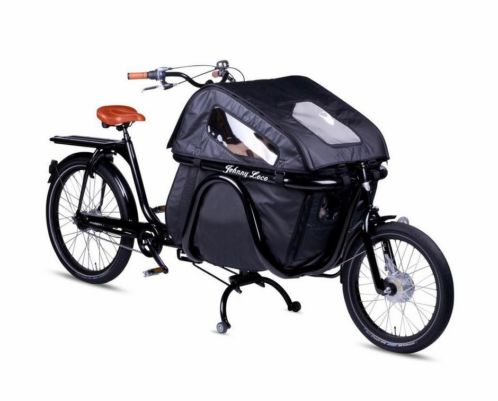 Johnny Loco Coup Cargo DeLuxe bakfiets tweewieler zwart