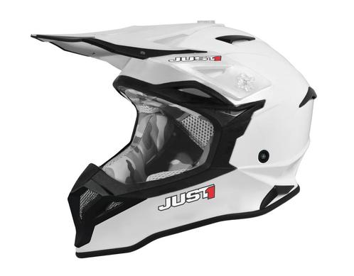 Just1 Helmet J-39  Solid White Gloss  motorhelm