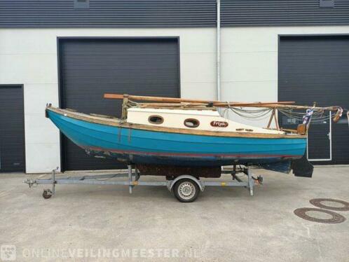 Kajuitzeilboot inclusief trailer Kroes, blauwgroen, bouw