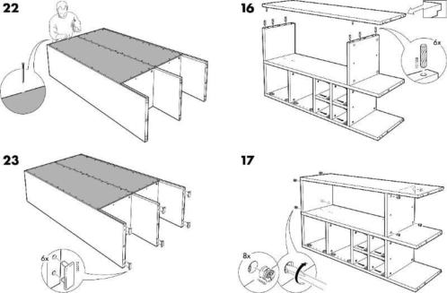 Kasten schuifkasten stoeltjes nachtkast