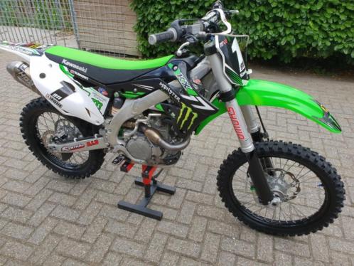 Kawasaki KX450f 2015 HGS titanium, Showa met crosskleding