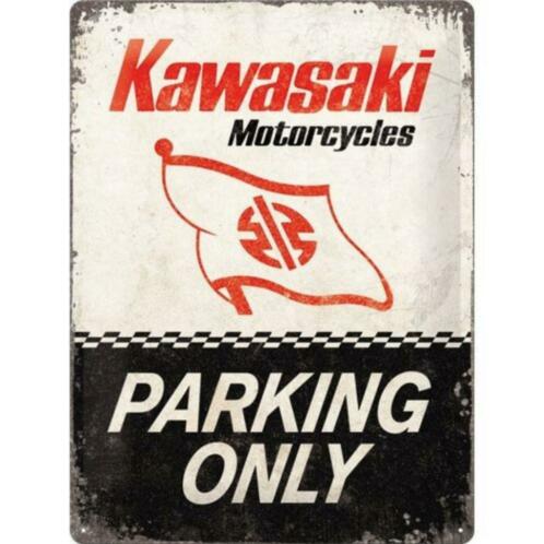 Kawasaki Parking Only reclamebord wandbord van metaal 40x30