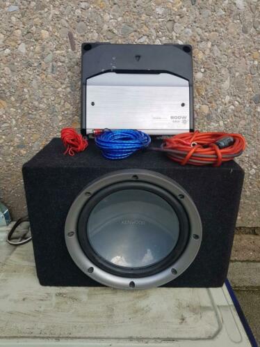 Kenwood subwoofer 600w versterker 600watt kabelset