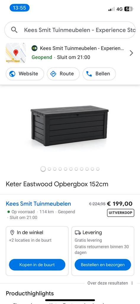 Keter Eastwood Opbergbox 152 cm