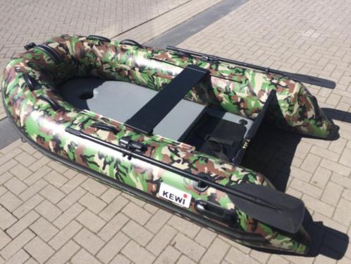 Kewi CAMOGROENE Karperboot 270 met AIR bodem. NU 795,-