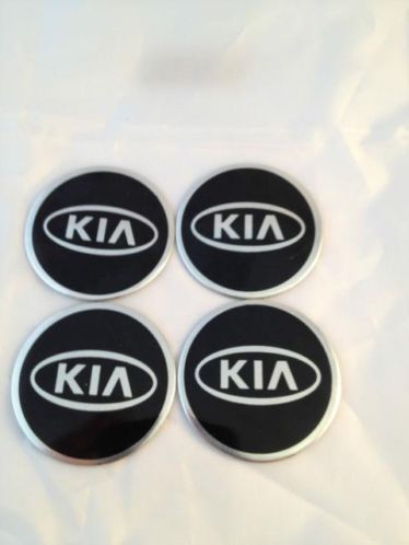 Kia Aluminium 55 mm Naafstickers Naaf Stickers Doppen Kap