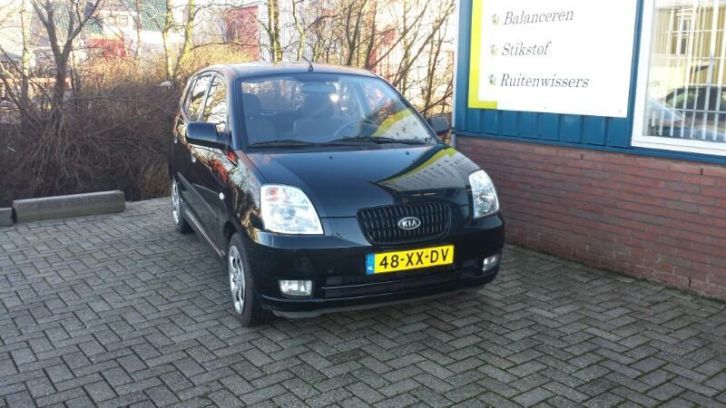 KIA Picanto 1.0 2007 Zwart Apk-2016 Airco 