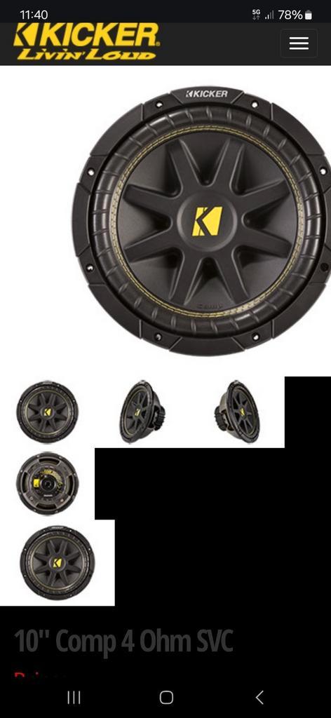 KICKER Comp 4 Ohm SVC 10 inch subwoofer