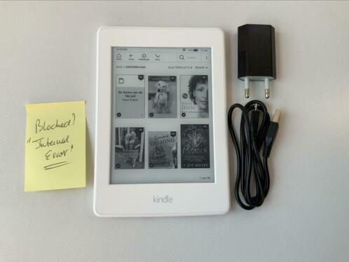 Kindle Paperwhite 3, 7th gen, wit, 4 GB, met foutmelding