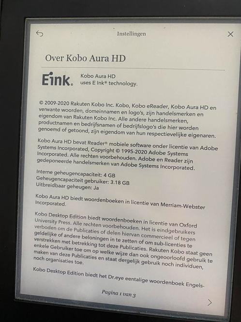 Kobo aura HD e-reader inclusief leren sluimer hoes
