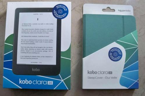 Kobo Clara 2E zwart met groene Sleepcover (nieuw)