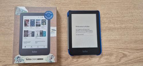 Kobo clara Color met blauwe hoes