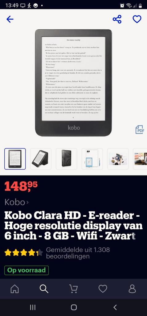 KOBO Clara HD e-reader incl sleepcover